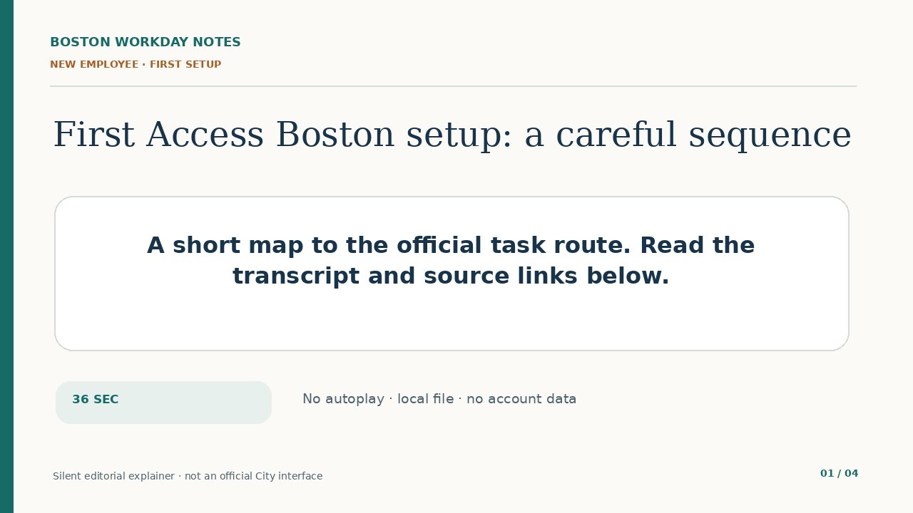 First Access Boston setup: a careful sequence